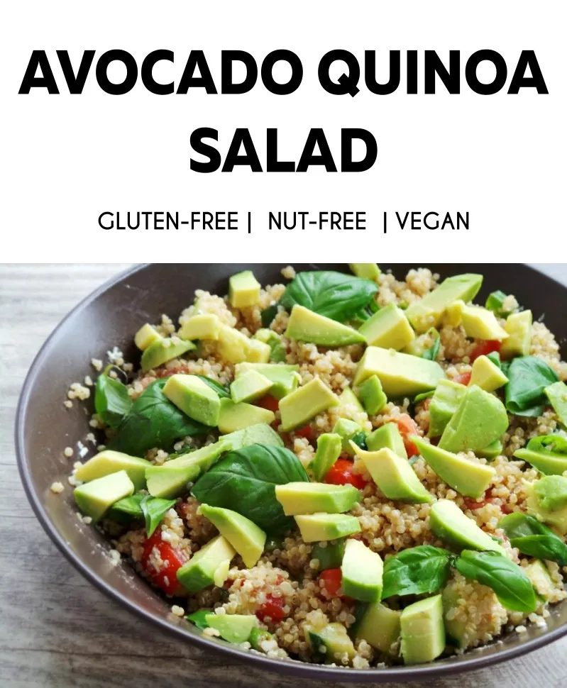 Healthy avocado quinoa salad! A great healthy summer salad that is vegan and gluten-free!