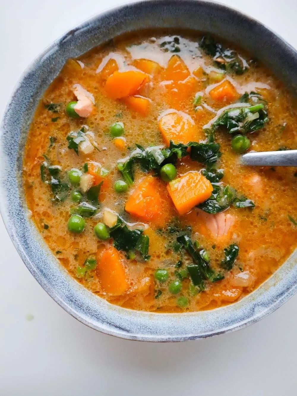 Sweet and spicy this healthy coconut salmon soup with butternut squash is the solid simple dinner idea that you can make in about 30…