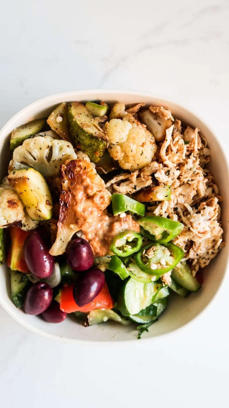 Shredded chicken bowls recipe, healthy