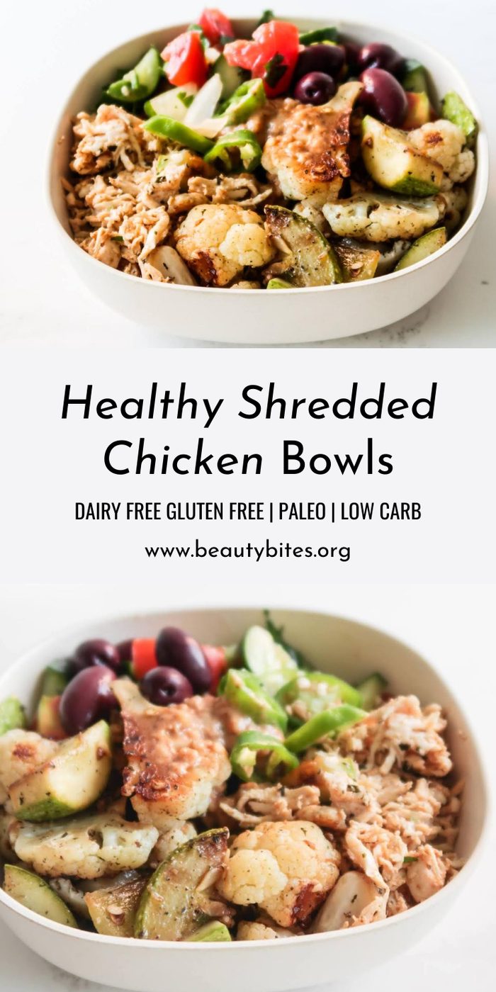 Shredded chicken bowls recipe, healthy