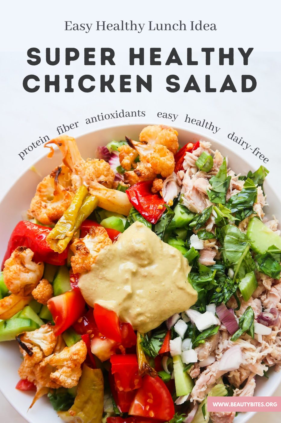Shredded chicken salad | meal prep lunch, healthy
