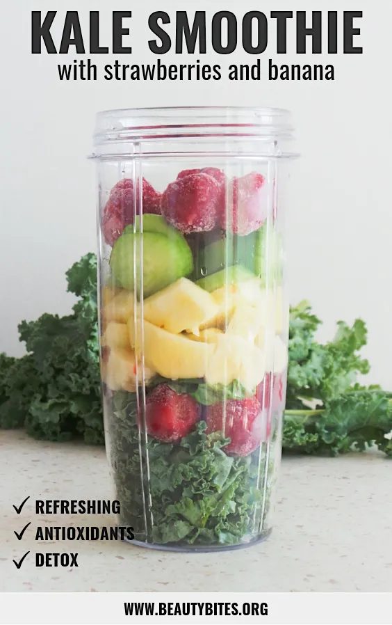 Kale smoothie with banana and strawberries is a refreshing and simple snack full of antioxidants. This green smoothie is fat-burning…