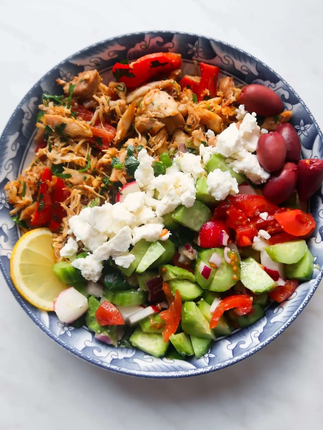 leftover chicken gyros bowls - summer recipe