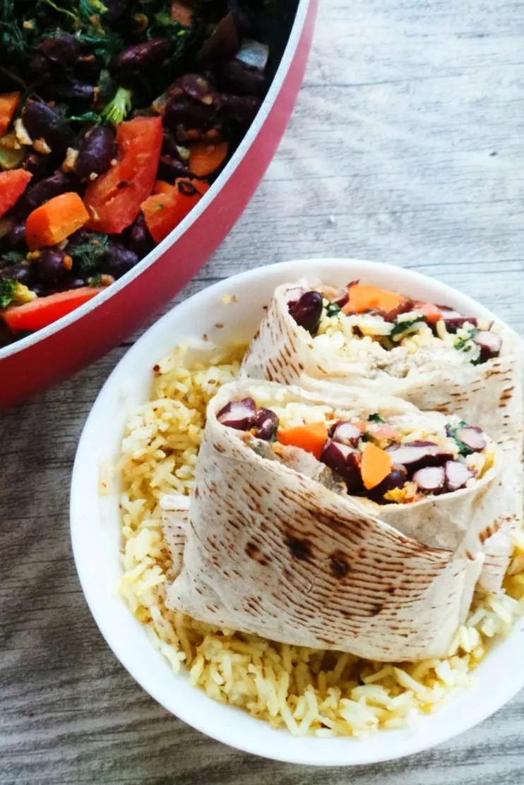 Vegan burrito, healthy