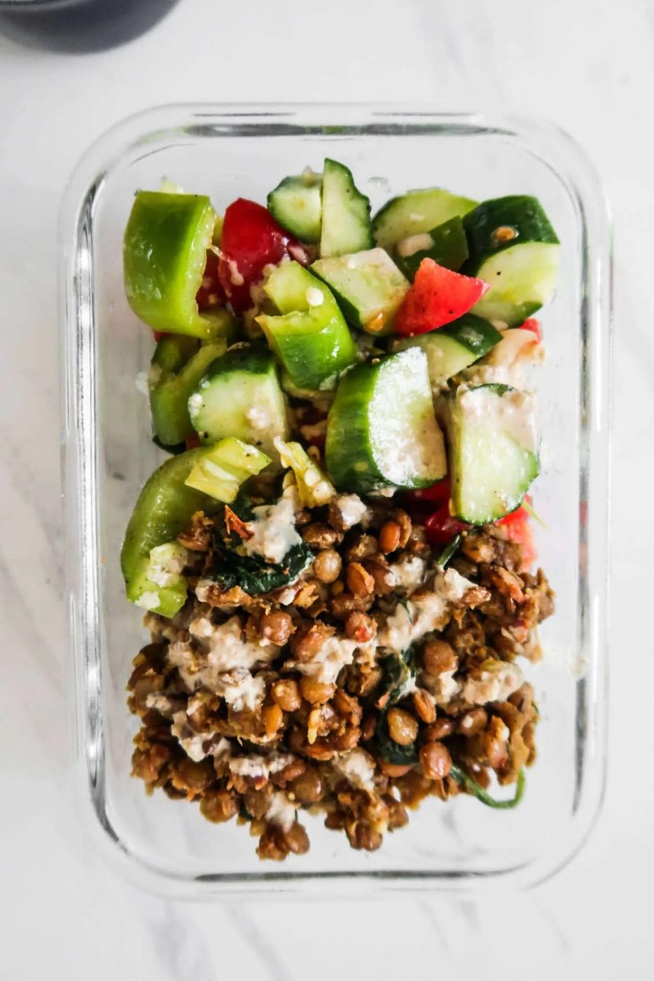 Vegan lentil bowls, healthy