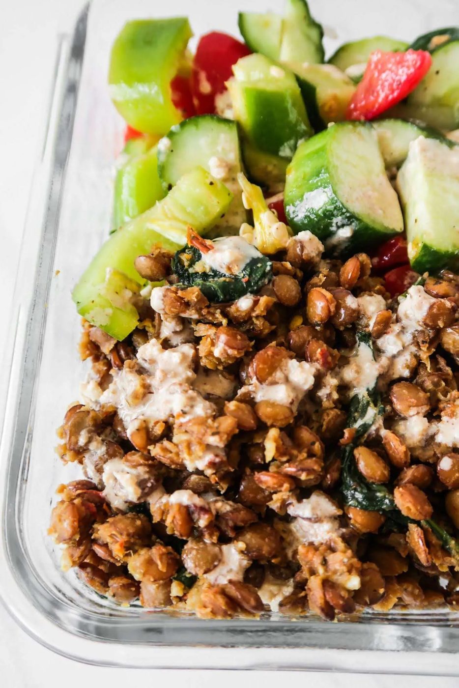 Vegan lentil bowls, healthy