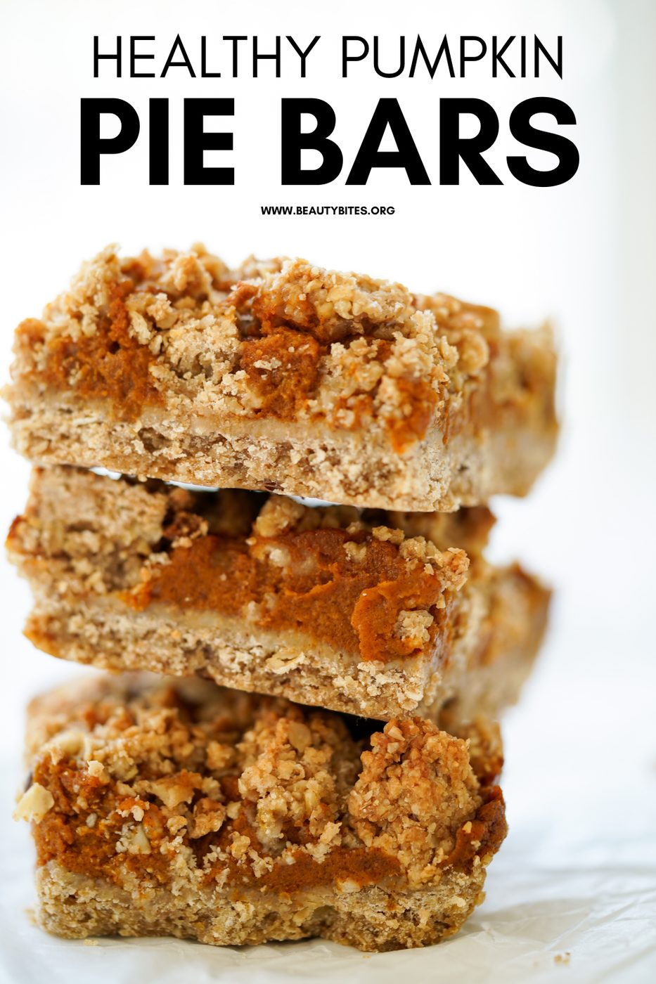 Pumpkin pie bars, healthy, flourless & vegan