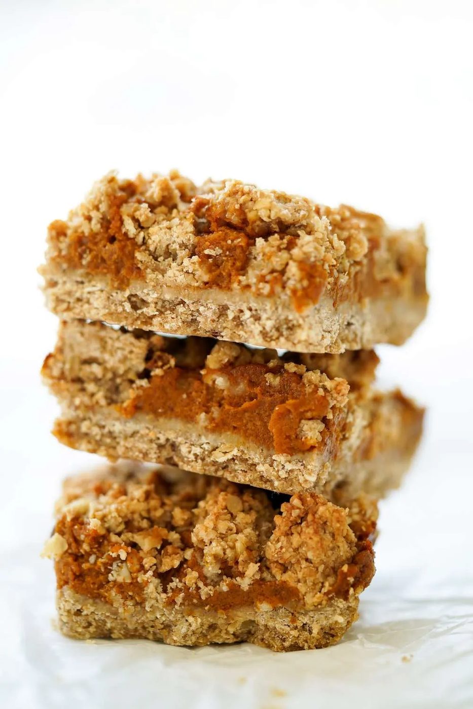Pumpkin pie bars, healthy, flourless & vegan