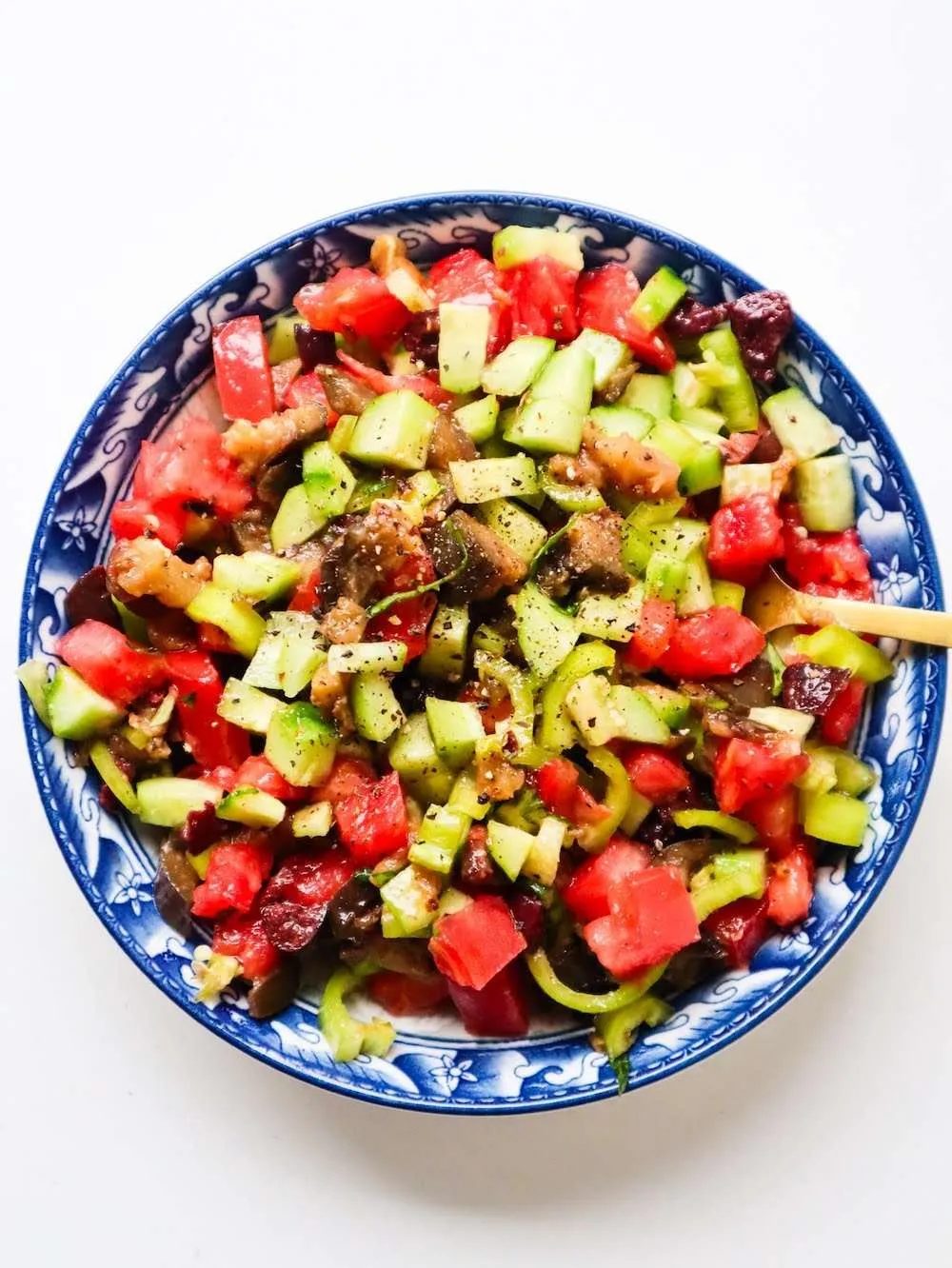High-fiber eggplant salad