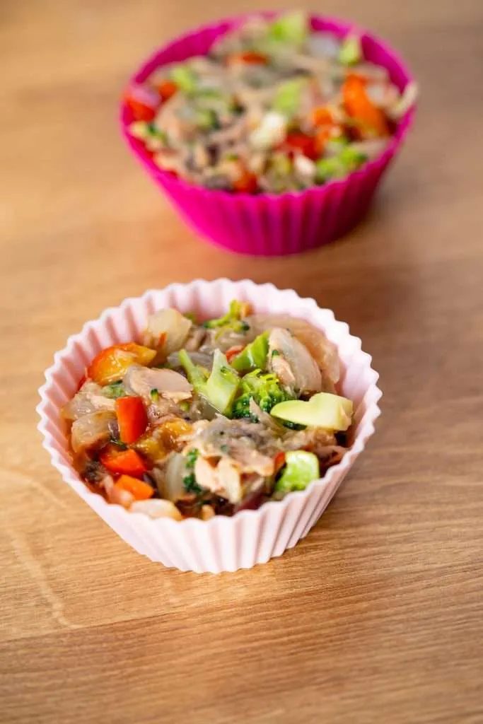You can meal prep this high-protein tuna omelette for breakfast for the week in muffin cups.