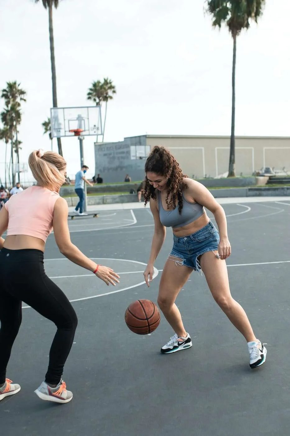 playing basketball