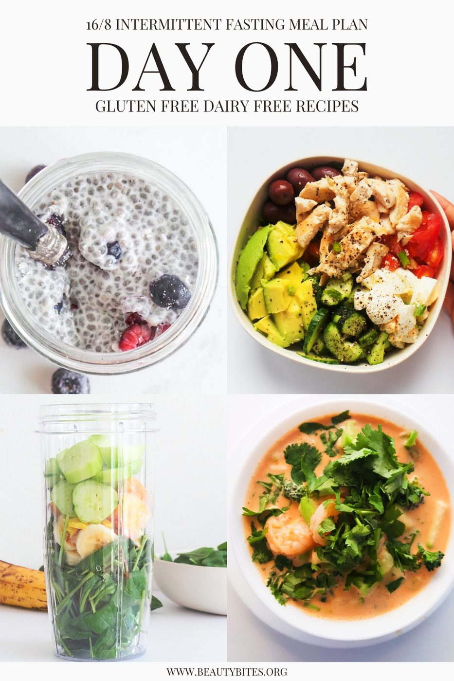 Intermittent fasting meal plan for 7 days, 16/8 schedule
