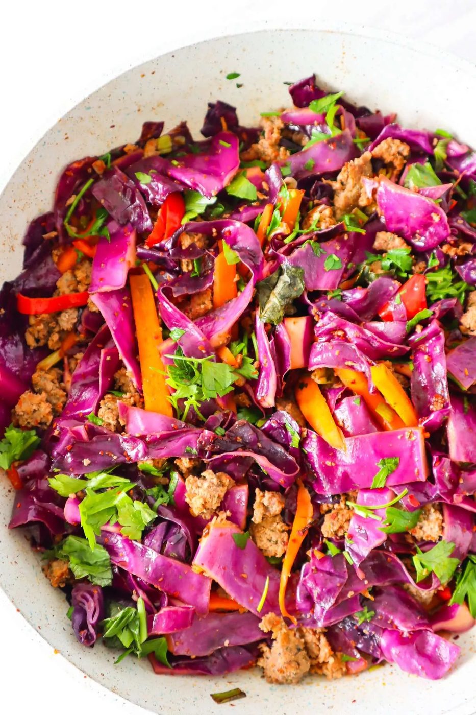 ground beef and cabbage stir-fry: healthy dinner idea from the intermittent fasting meal plan