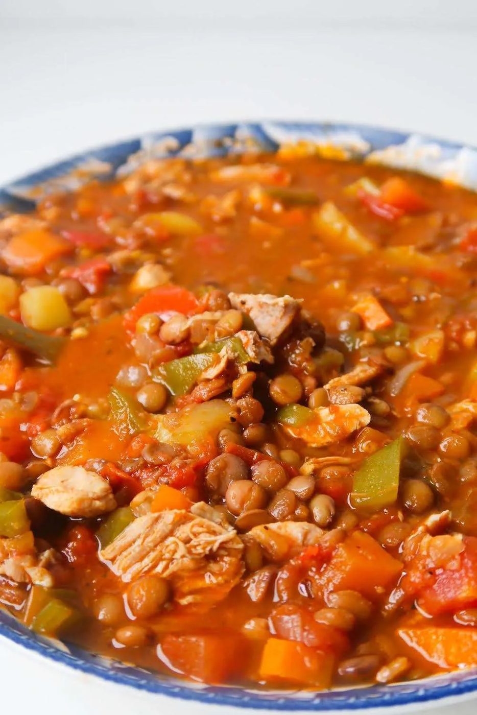 Lentil chicken soup