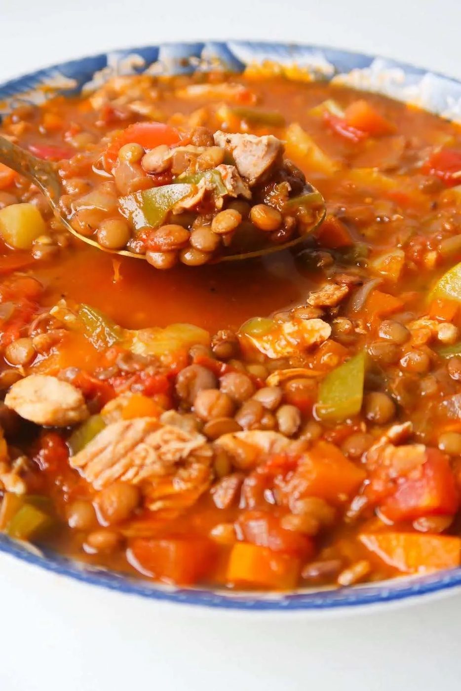 Lentil chicken soup