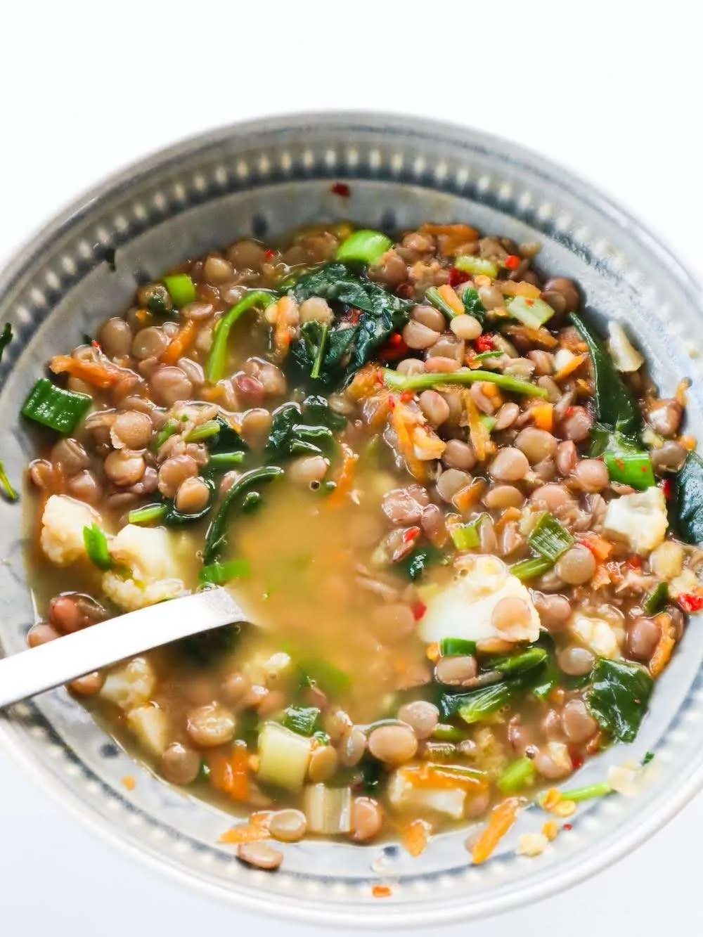 Lentil spinach soup