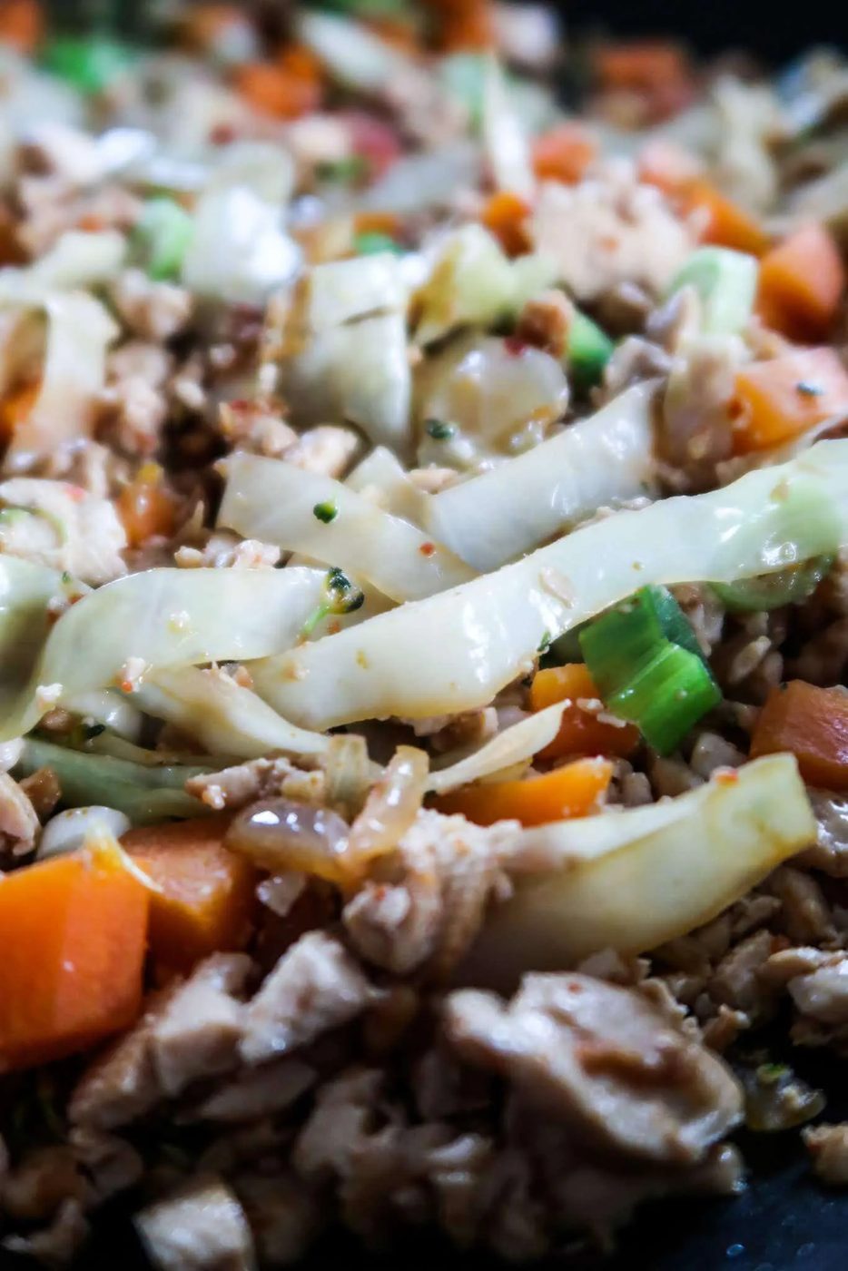 Low carb vegan egg roll in a bowl