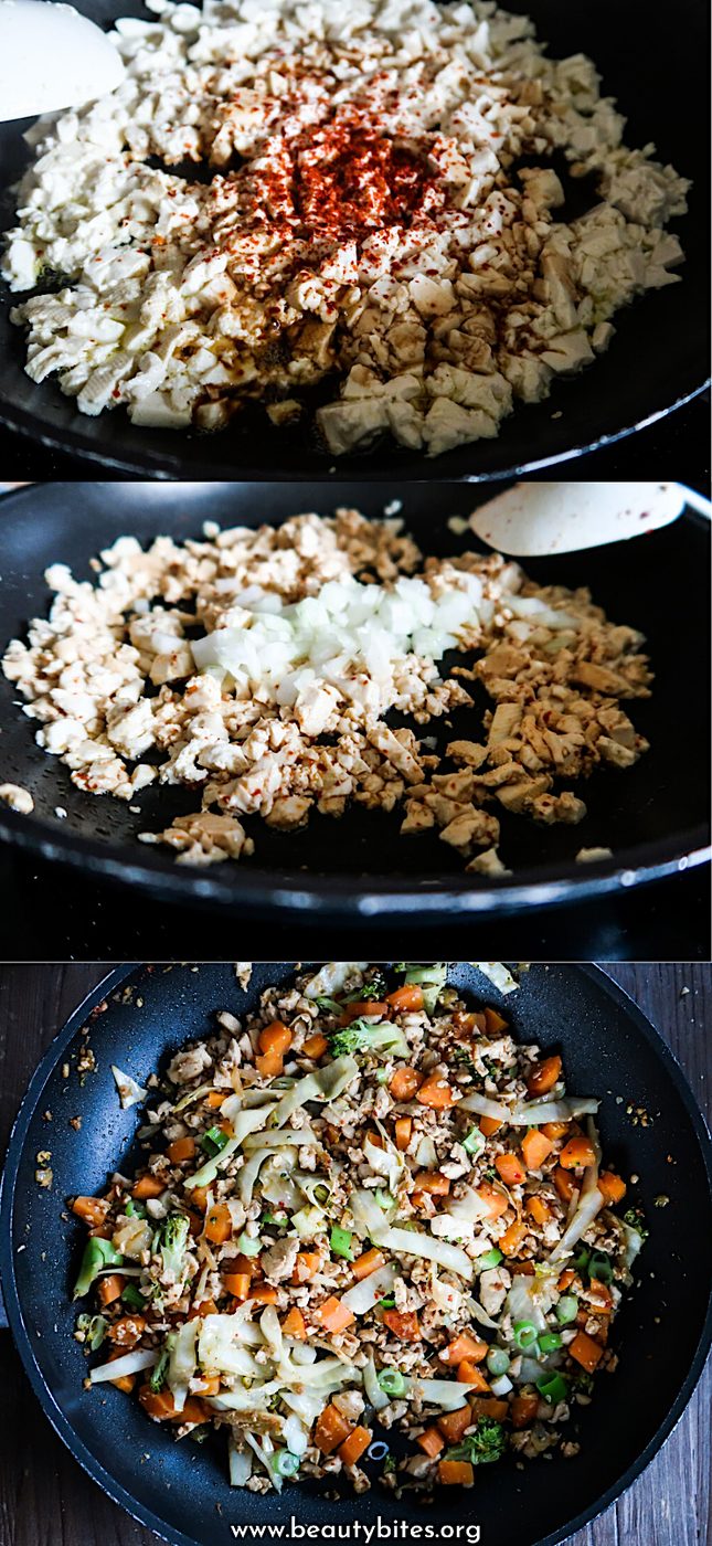 Low carb vegan egg roll in a bowl