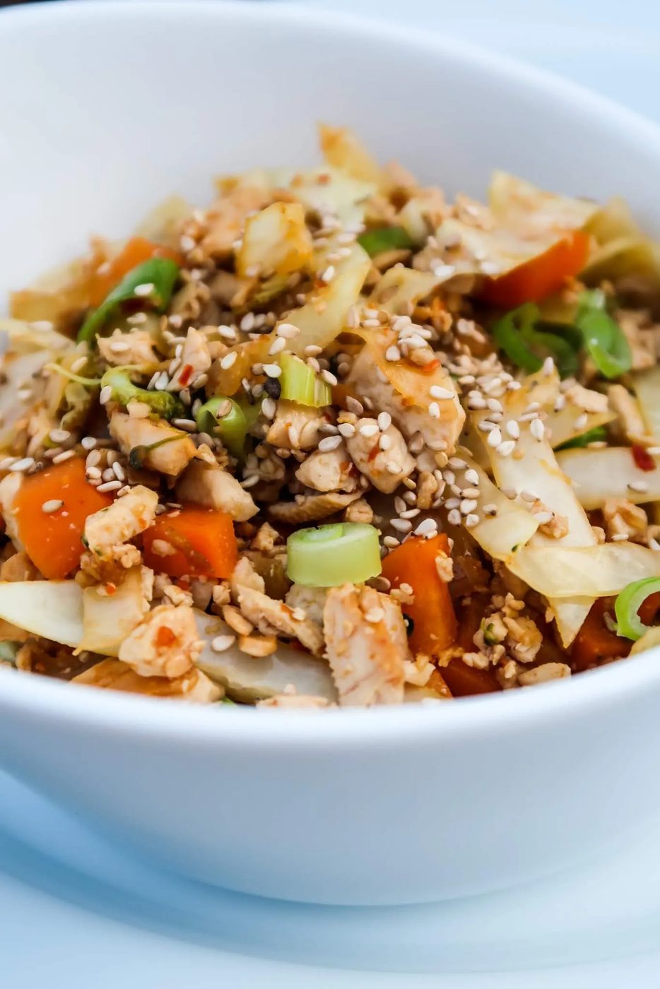 Low carb vegan egg roll in a bowl