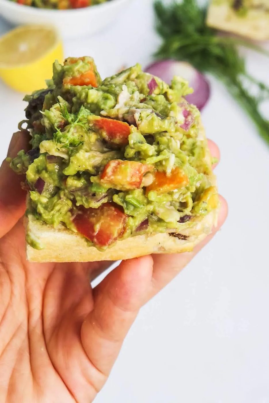 mashed avocado chicken salad