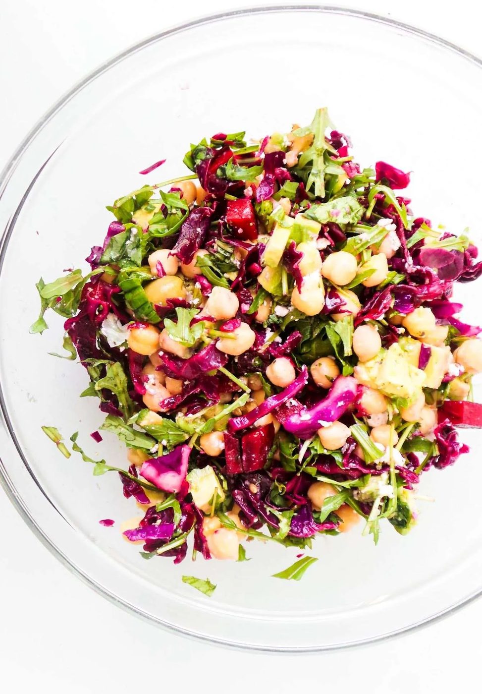 Mediterranean beets cabbage and chickpea salad