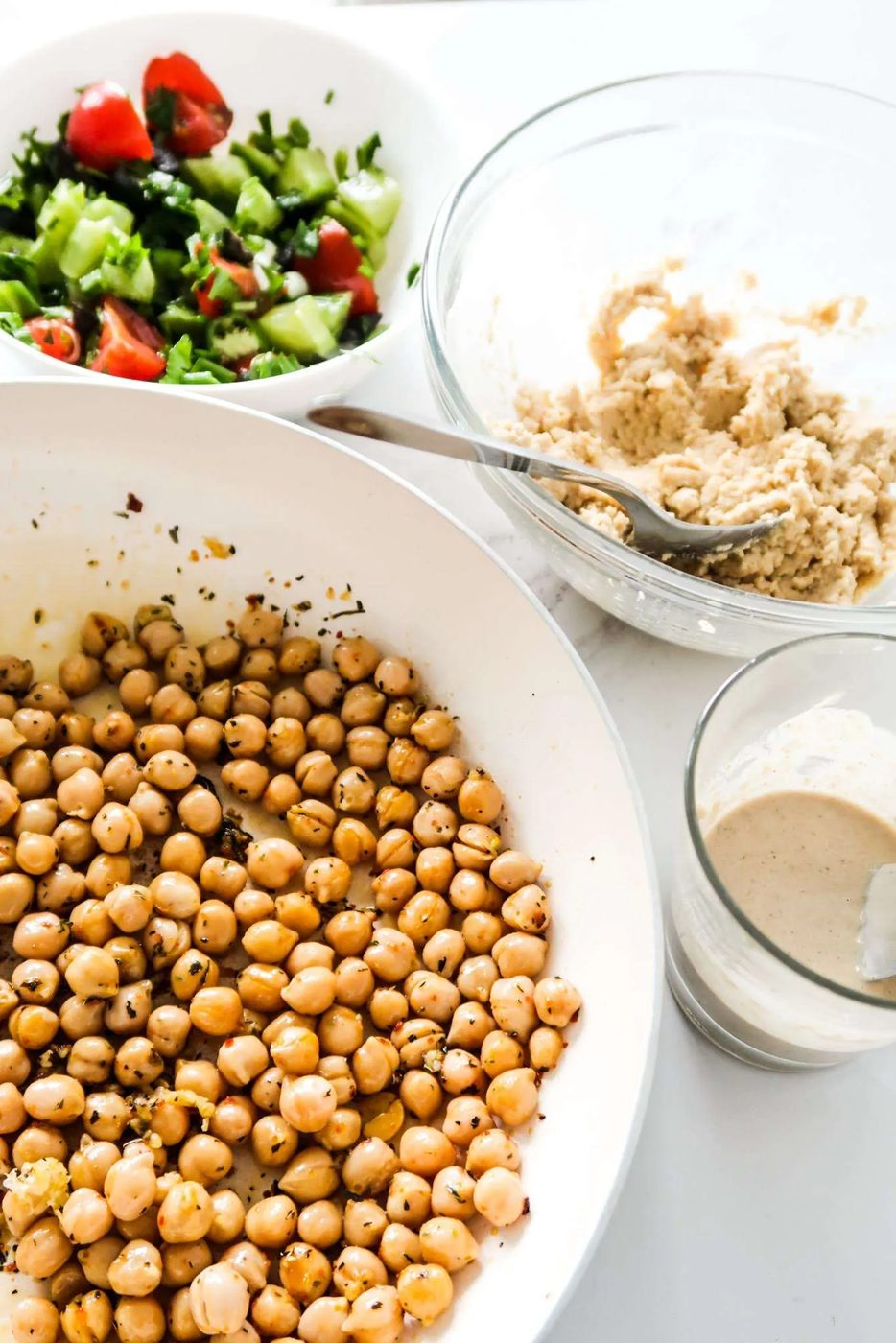Mediterranean chickpea wraps, meal prep option