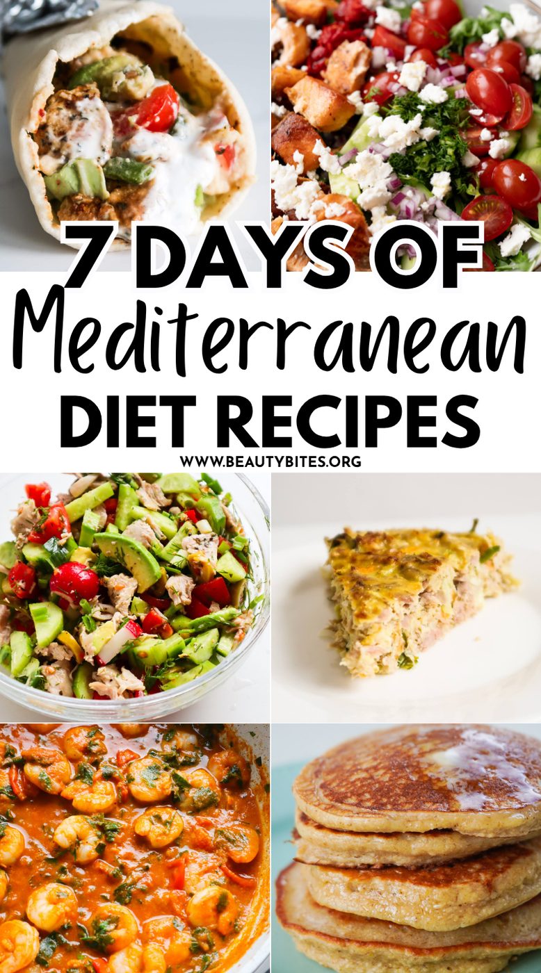 Meal plan for 7 days for a Mediterranean diet