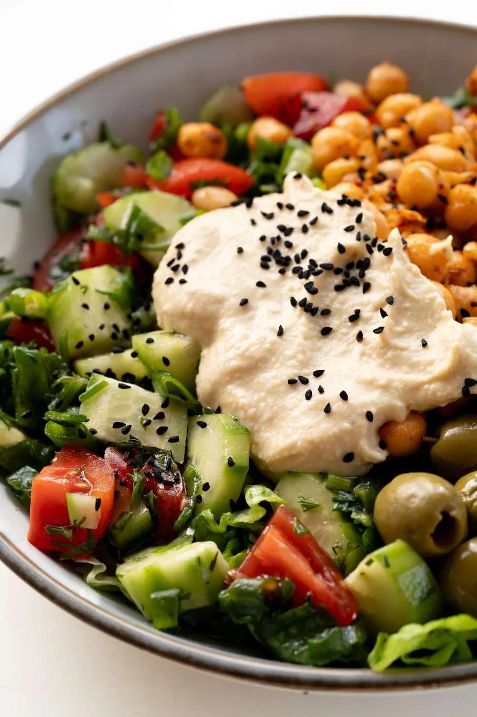 Mediterranean lunch bowls, spicy