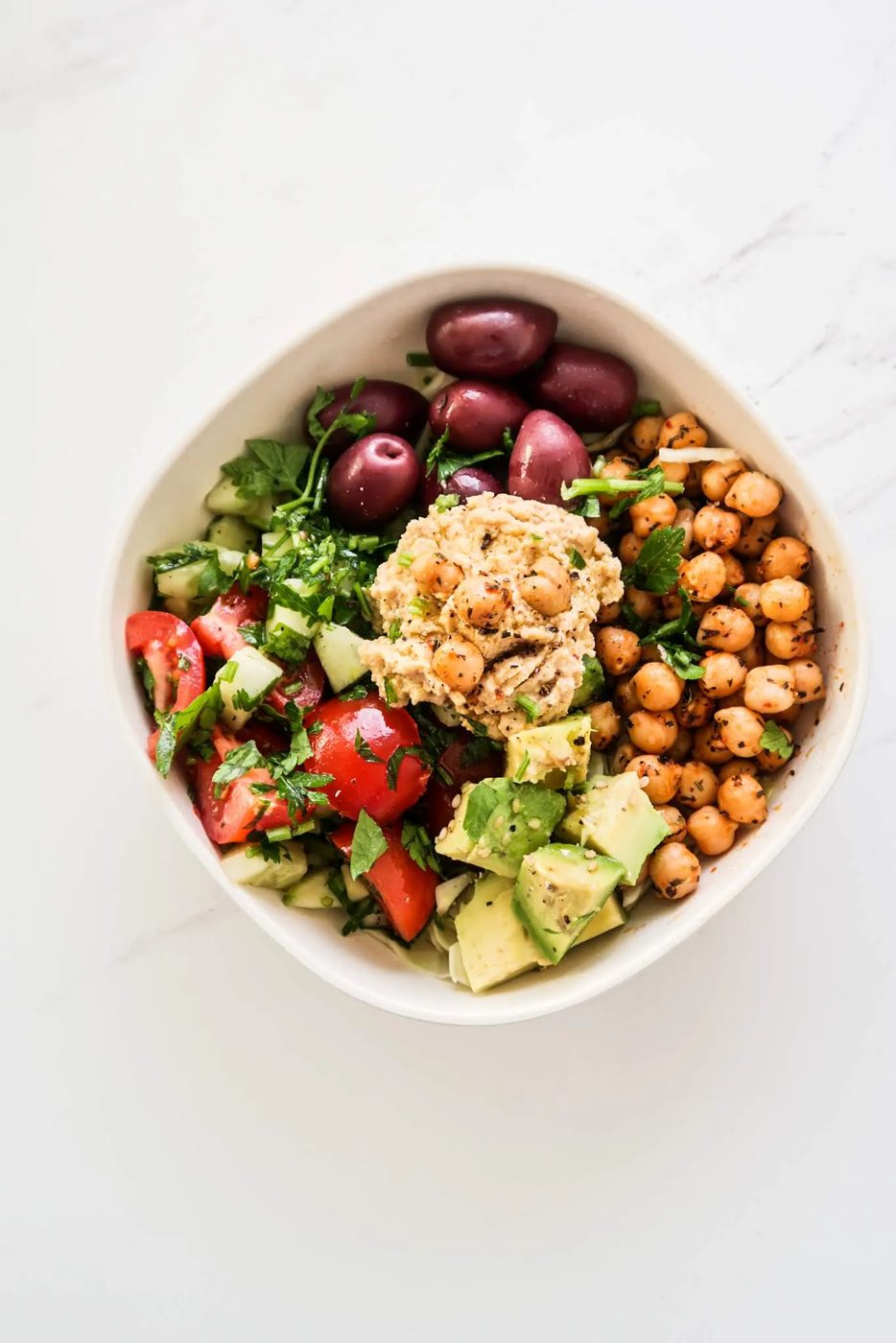 Mediterranean lunch bowls, spicy