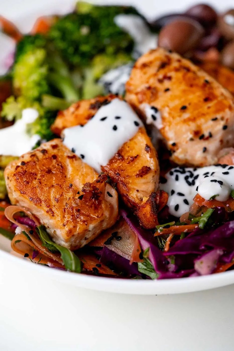 Mediterranean salmon bowl