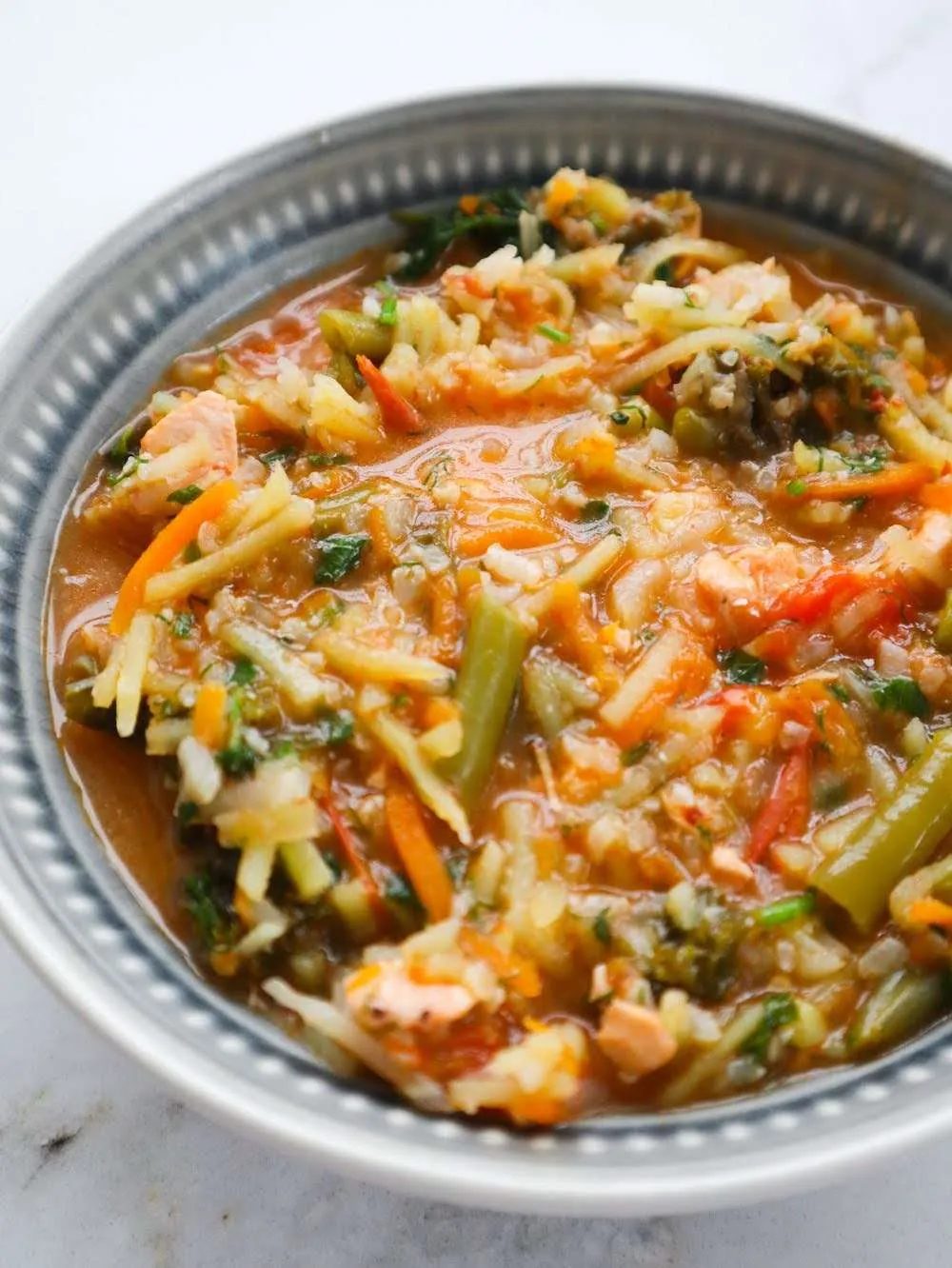 Mediterranean salmon soup