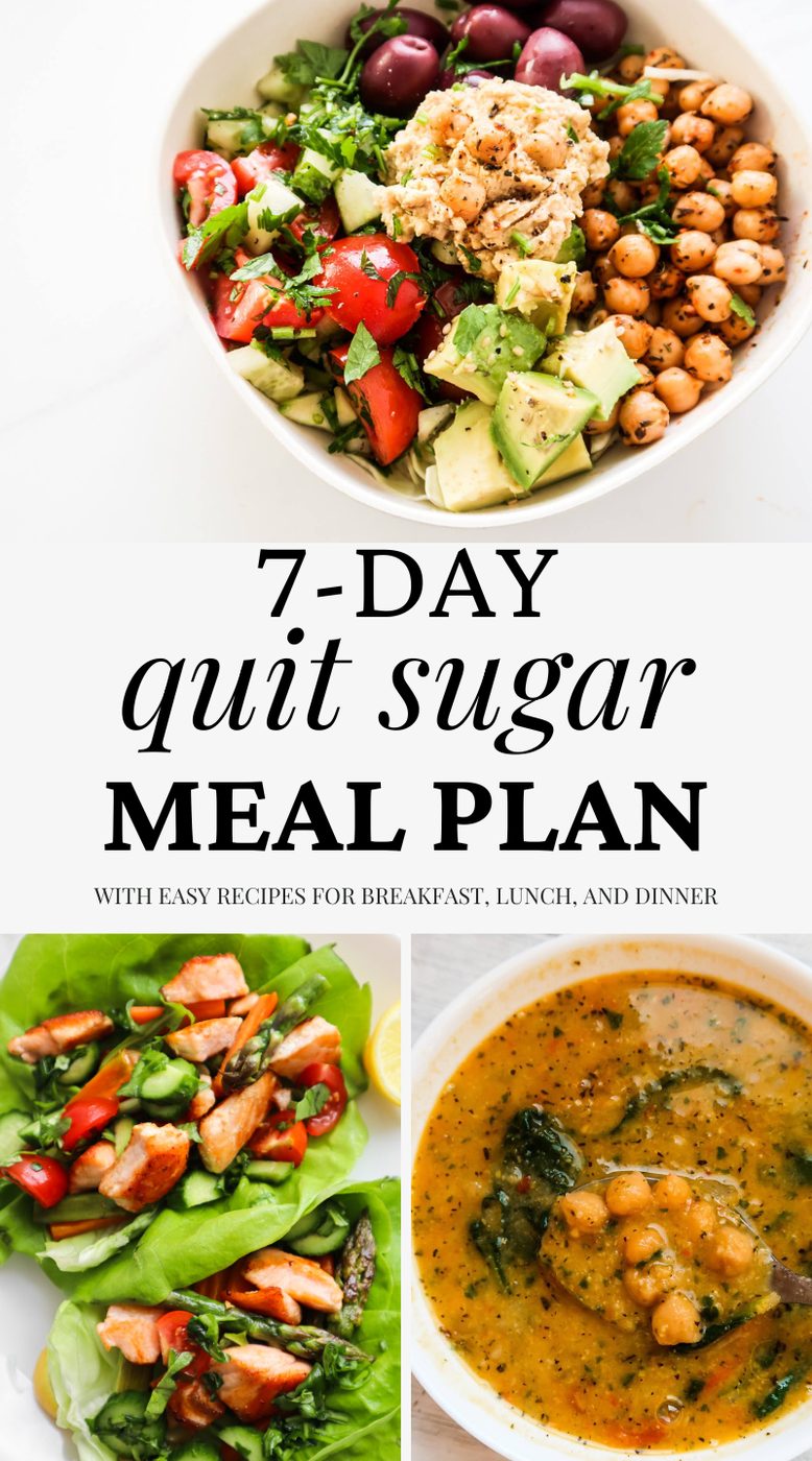 No sugar challenge and meal plan for 7 days, gluten free