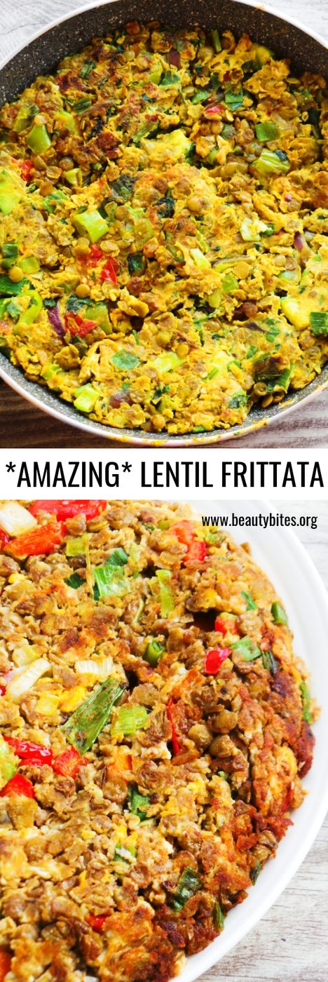 Omelet with spicy turmeric lentils aka tortilla ibelina