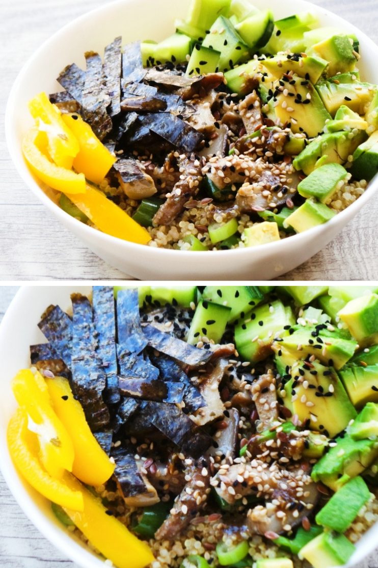 Vegan quinoa sushi bowl. This is an simple healthy vegan quinoa recipe that tastes like sushi -great for lunch! This healthy bowl is…