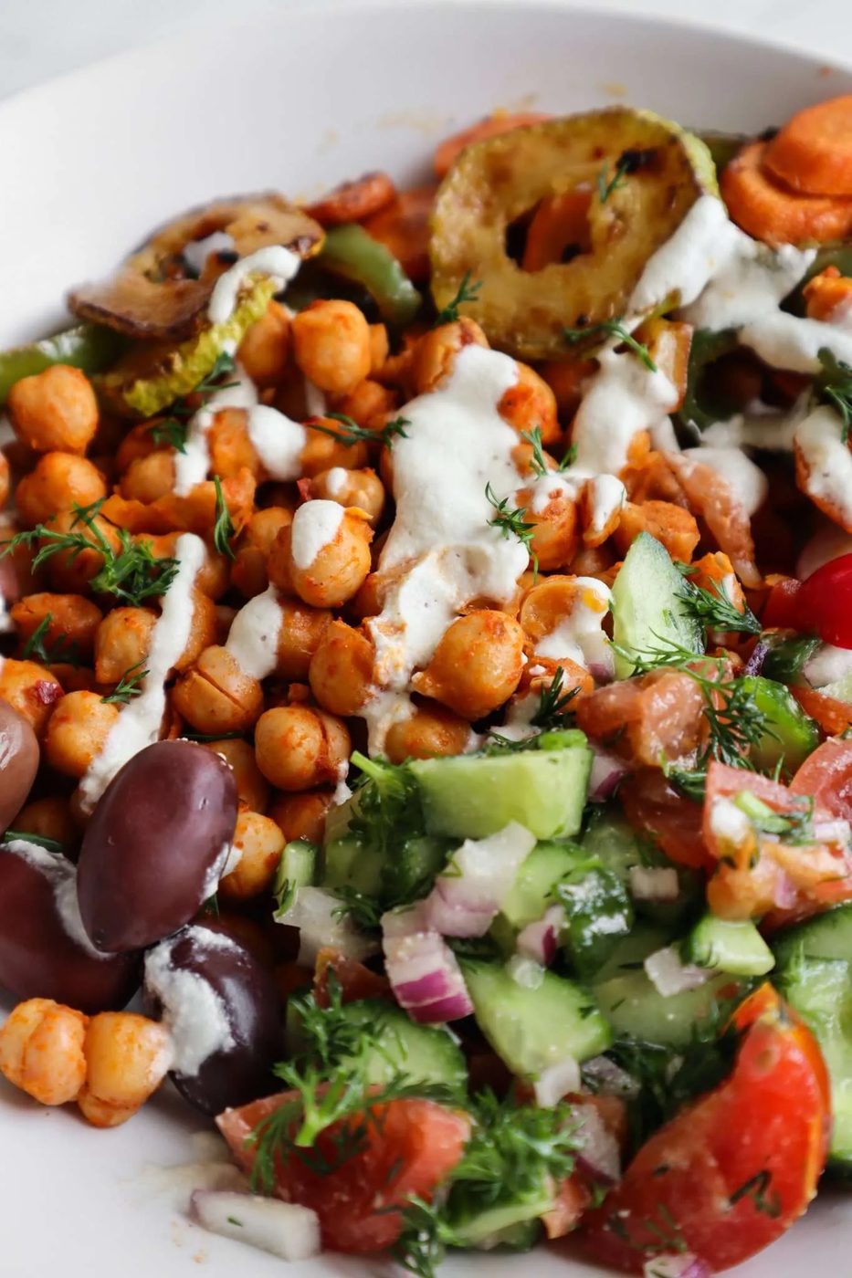 Vegetable healthy lunch bowls, roasted