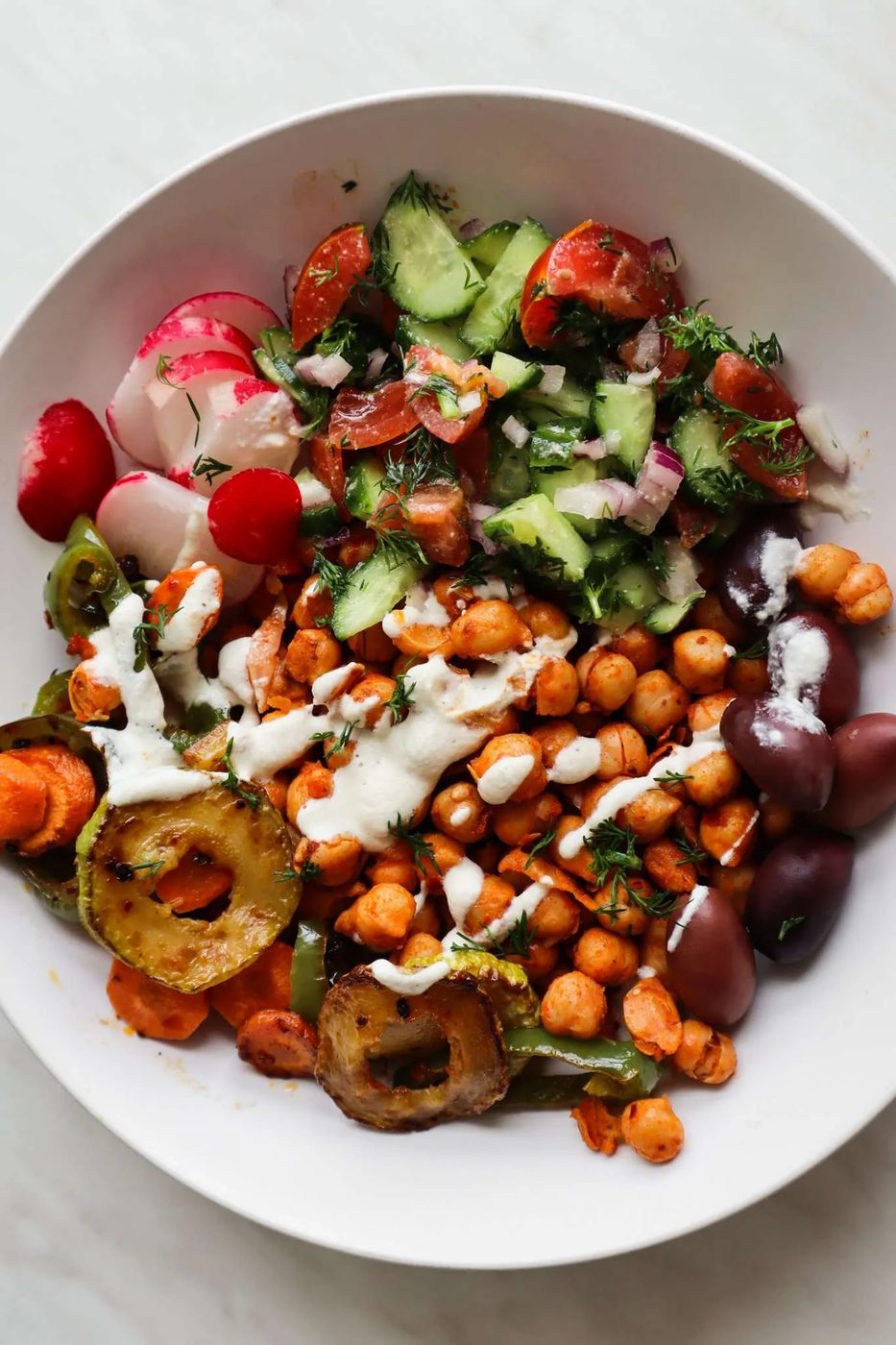 Vegetable healthy lunch bowls, roasted