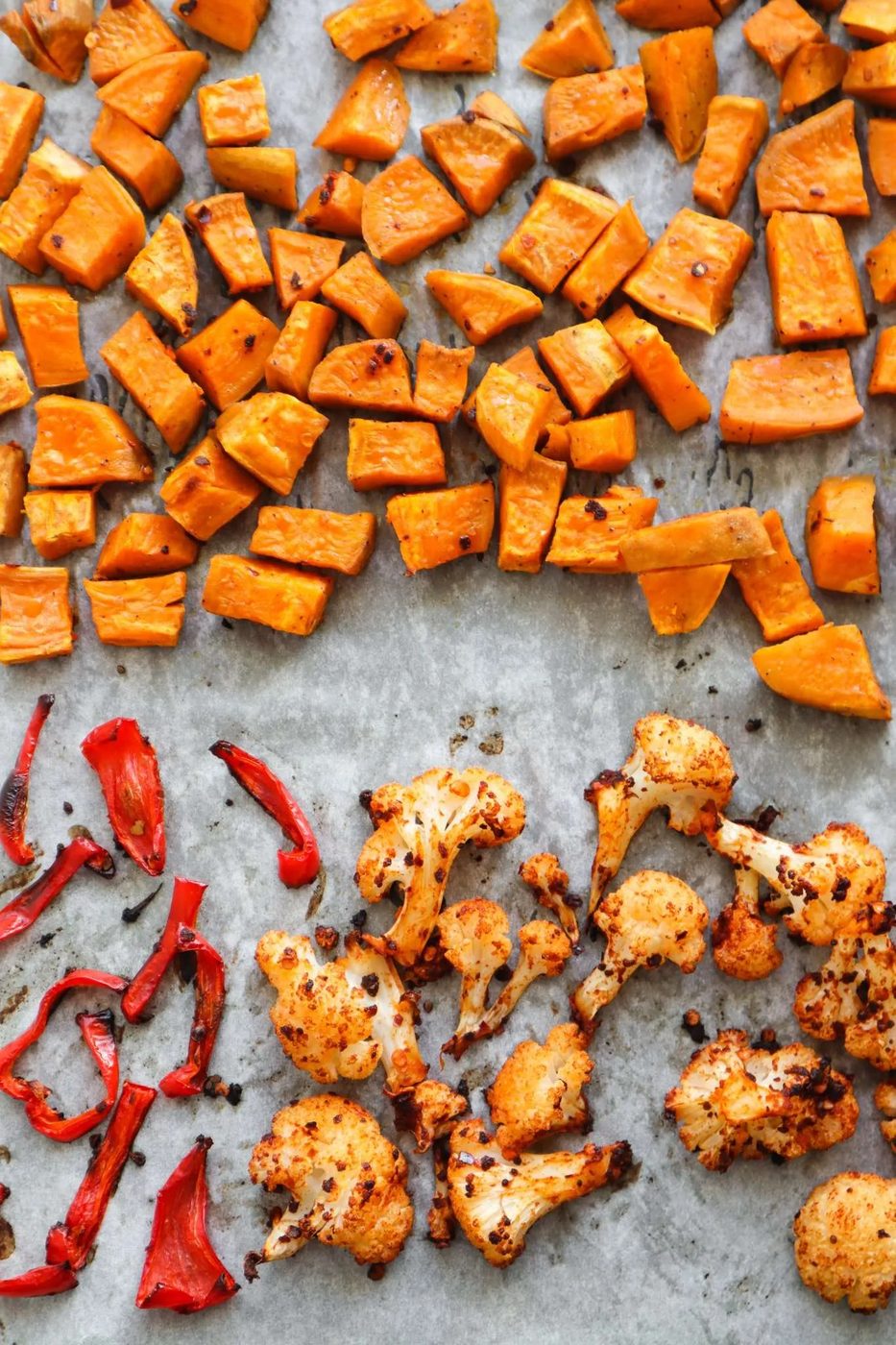 Vegetable salad, roasted