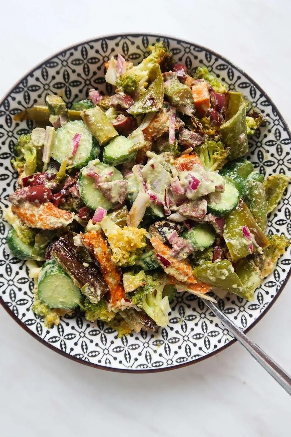 Vegetable salad, roasted