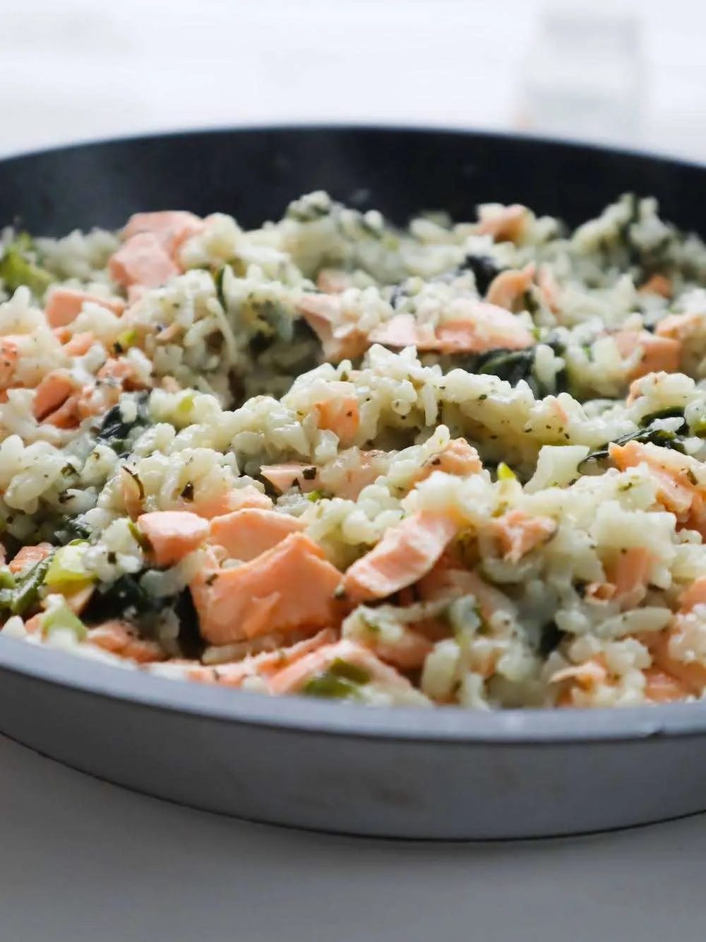 Salmon spinach and rice