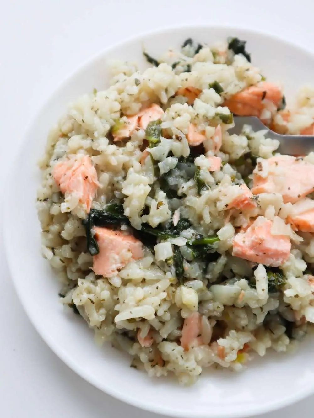 Salmon spinach and rice