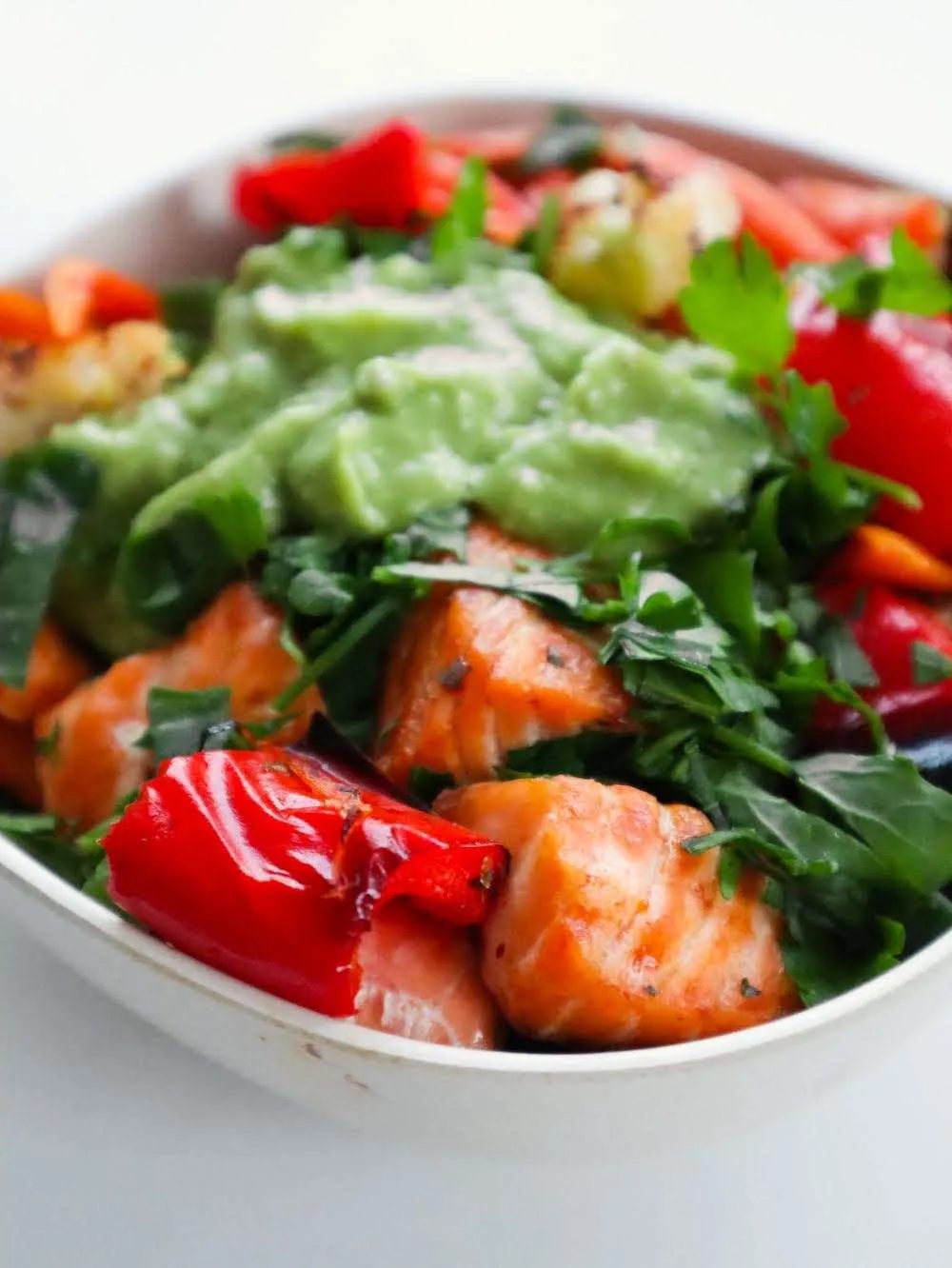 Sheet pan salmon bowls