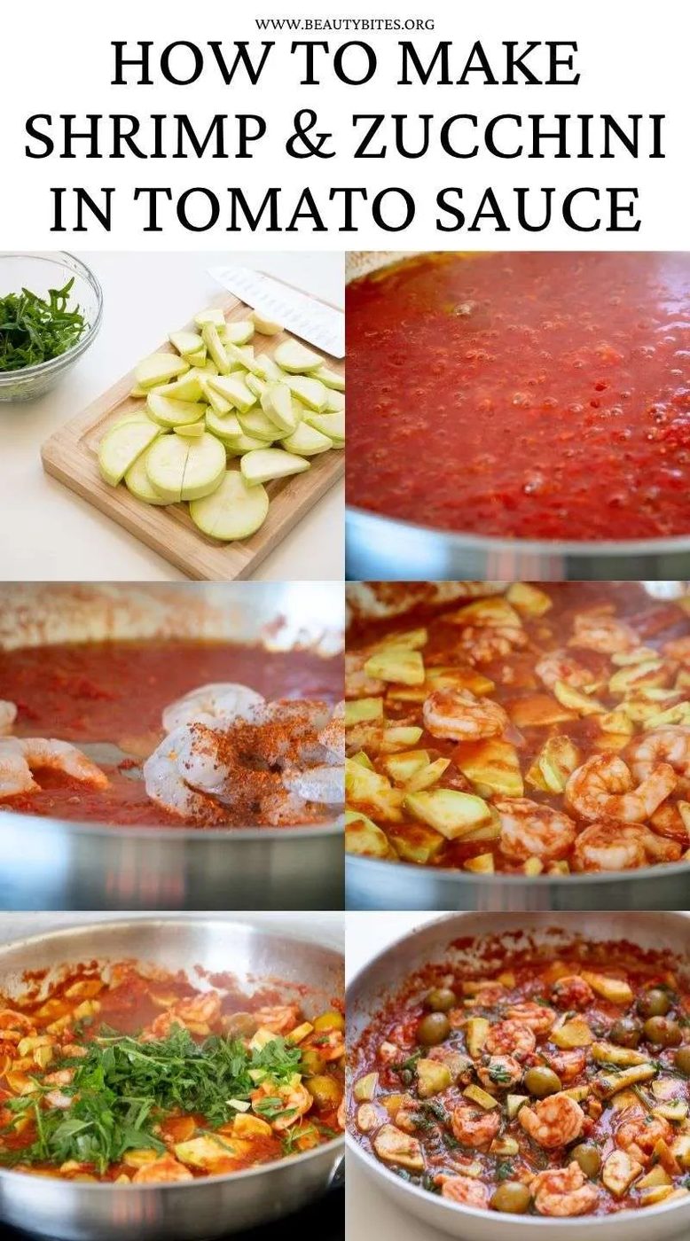 15-minute shrimp and zucchini in garlic tomato sauce