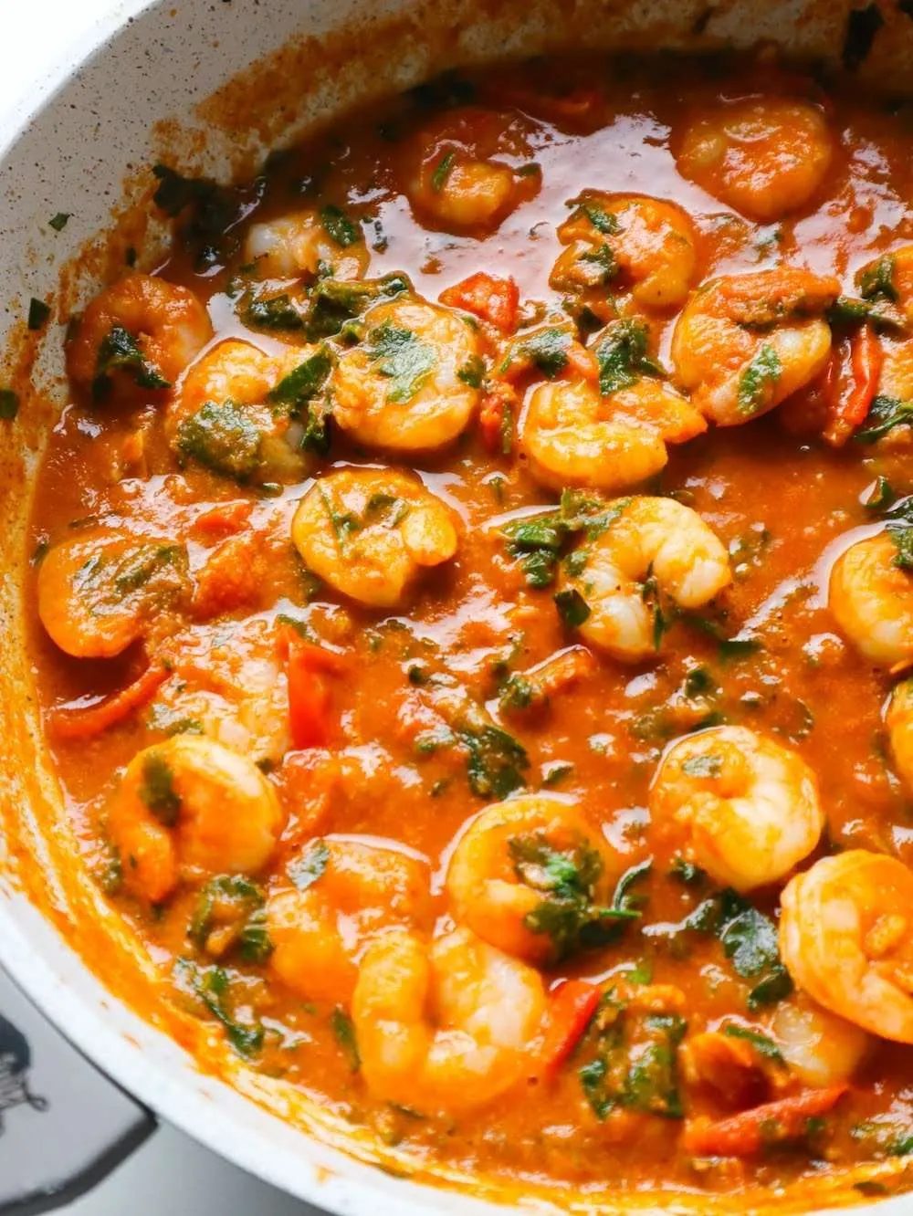 High-protein shrimp and calamari in tomato sauce