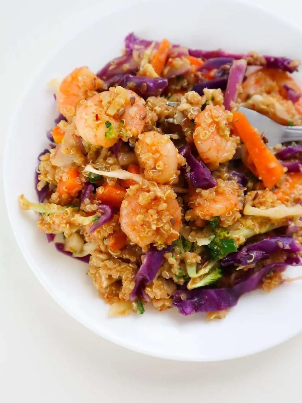Spiced coconut quinoa and shrimp