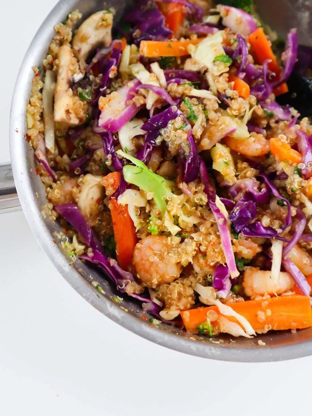 Spiced coconut quinoa and shrimp
