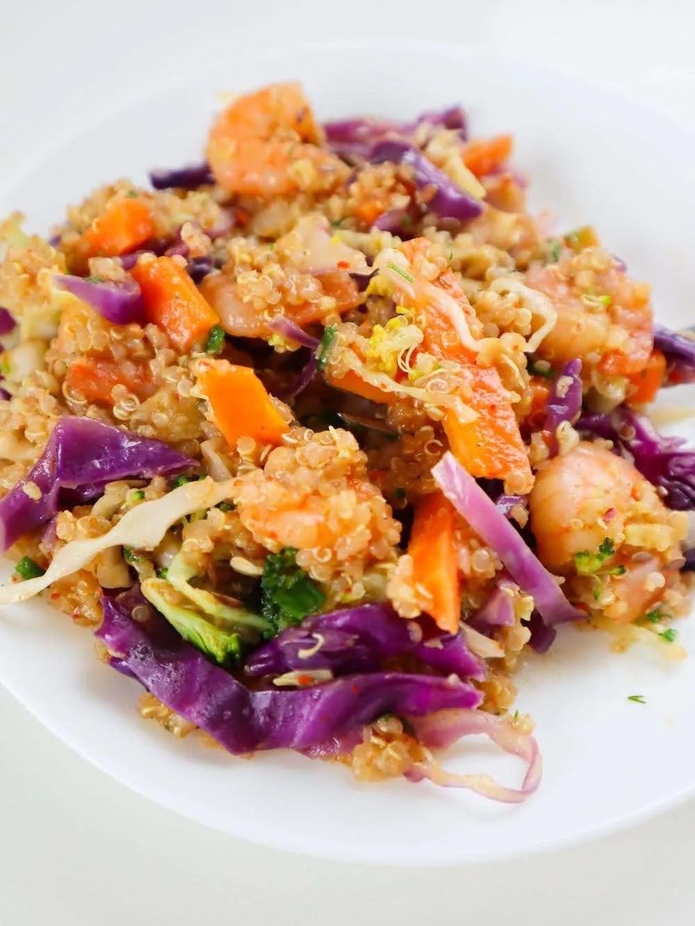 This flavorful spiced coconut shrimp and quinoa recipe is a fast healthy dinner idea that uses up any leftover quinoa and veggies. Ready in…