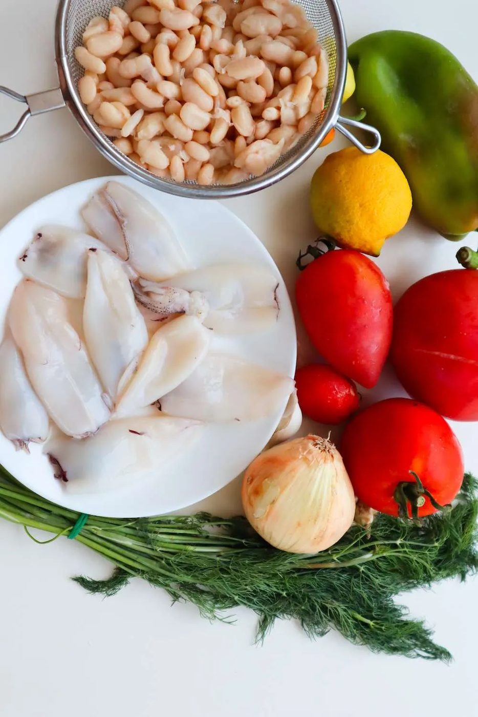 Calamari and bean soup, spicy