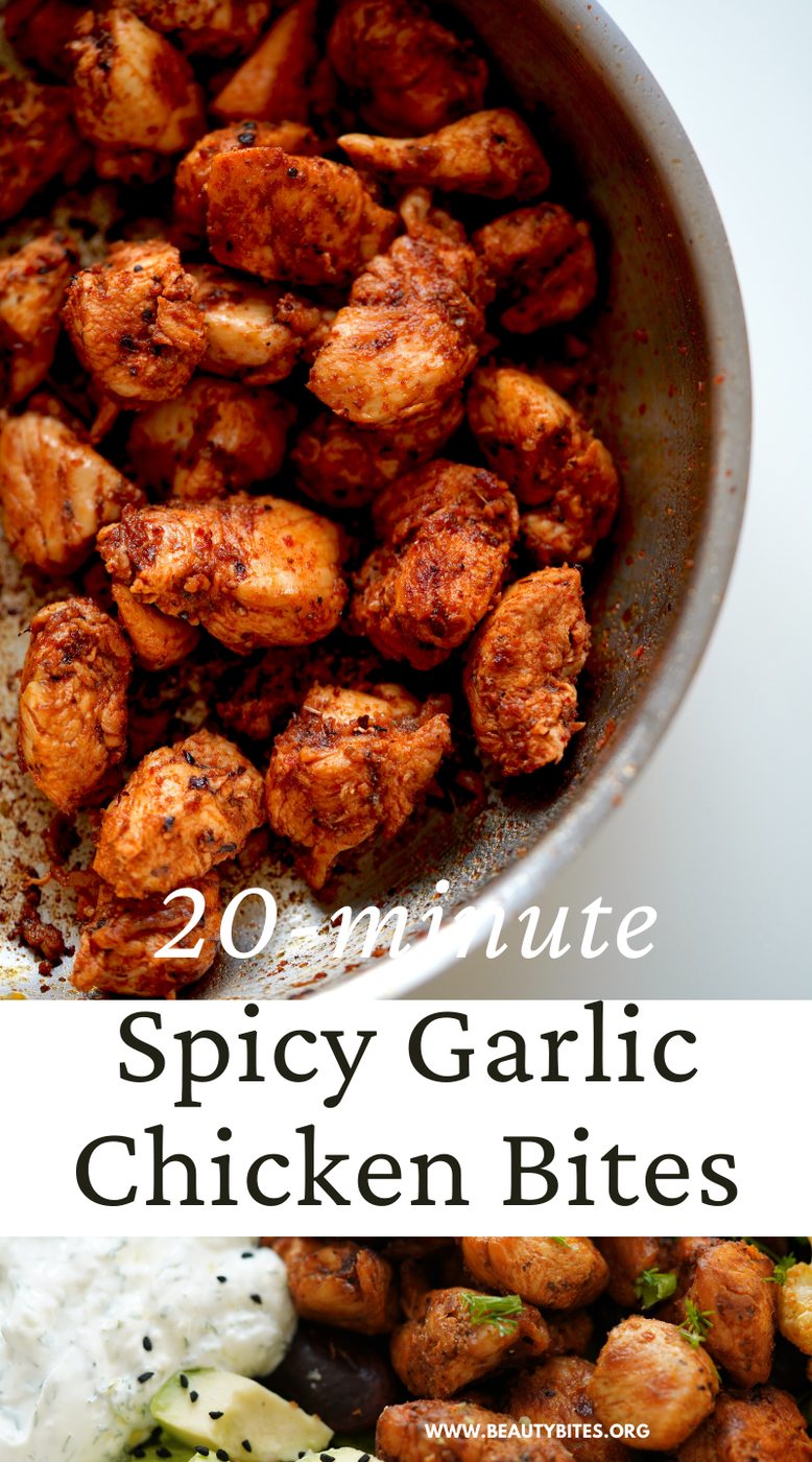 Garlic chicken bites, spicy