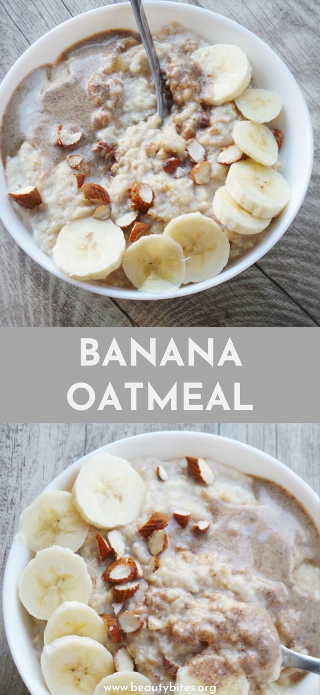 And healthy banana oatmeal for breakfast, simple