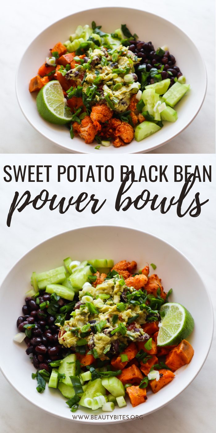 Potato black bean power bowls, sweet